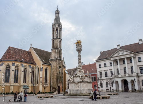 Architecture in streets of city Sopron in Hungary