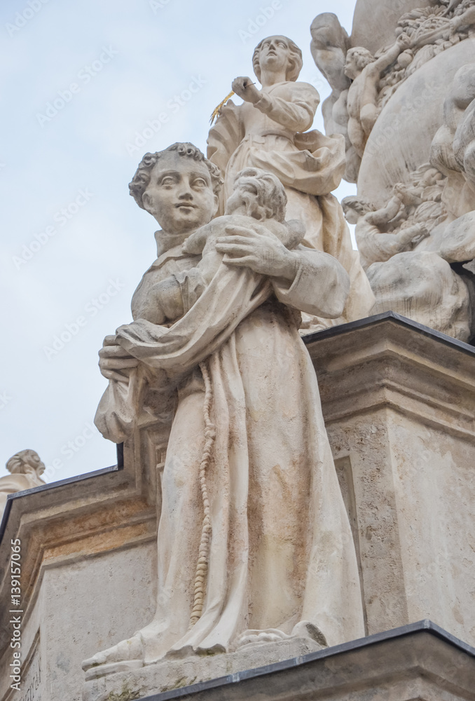 Part of monument in main square in Sopron, Hungary