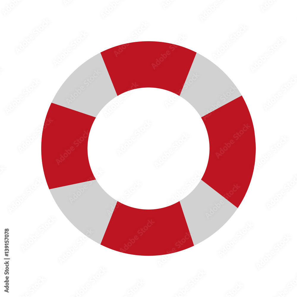 striped float icon over white background. colorful design. vector illustration