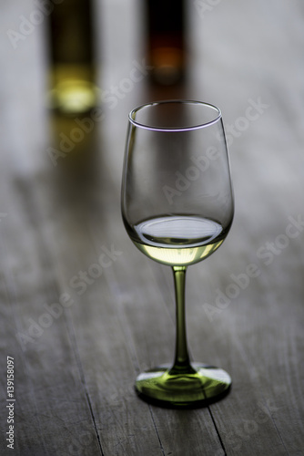 Wine glass with bottles 