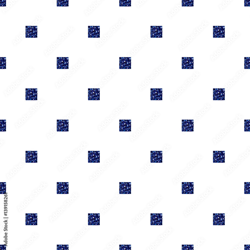 seamless blue square glitter pattern on white background