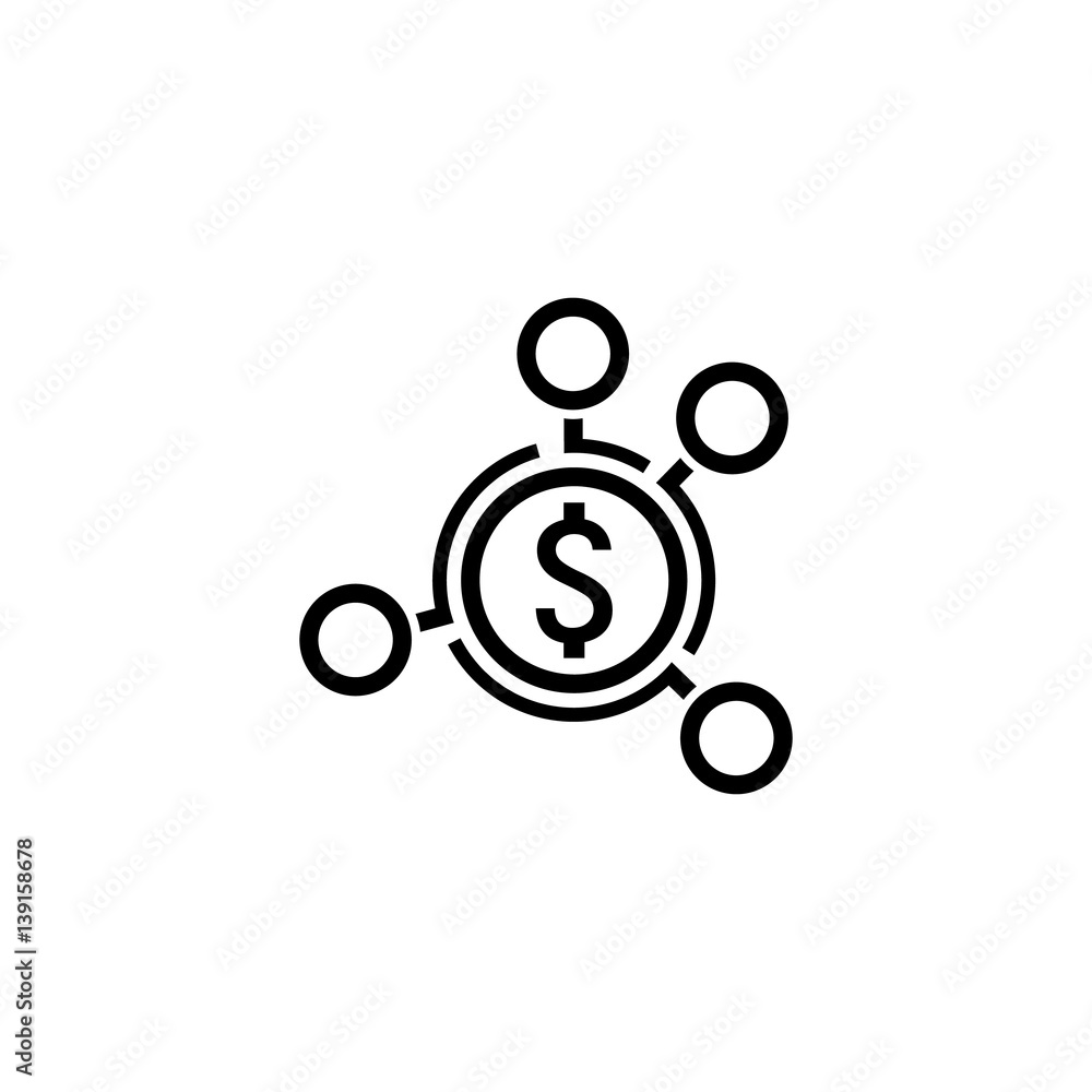 Money Distribution Icon. Flat Design. Money Distribution Icon. Flat Design.
