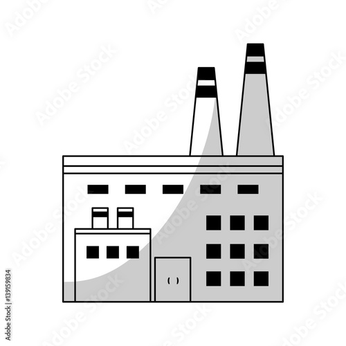 Slika na platnu factory building icon over white background. vector illustration