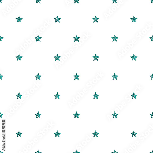 SEAMLESS GREEN STAR GLITTER PATTERN ON WHITE BACKGROUND