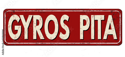 Gyros pita vintage rusty metal sign