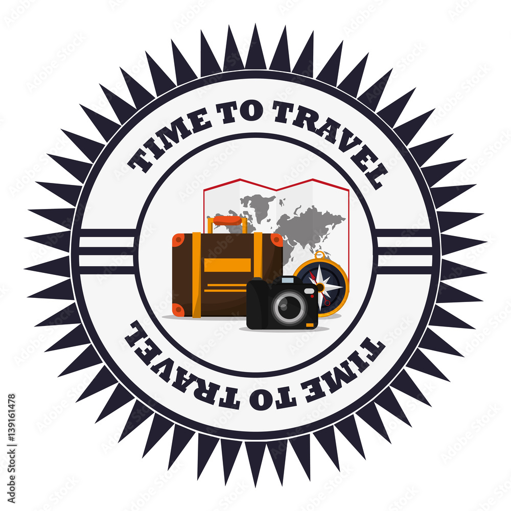 time to travel vacation emblem vector illustration eps 10 time to travel vacation emblem vector illustration eps 10