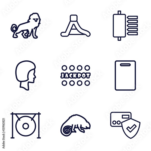 Set of 9 logo outline icons