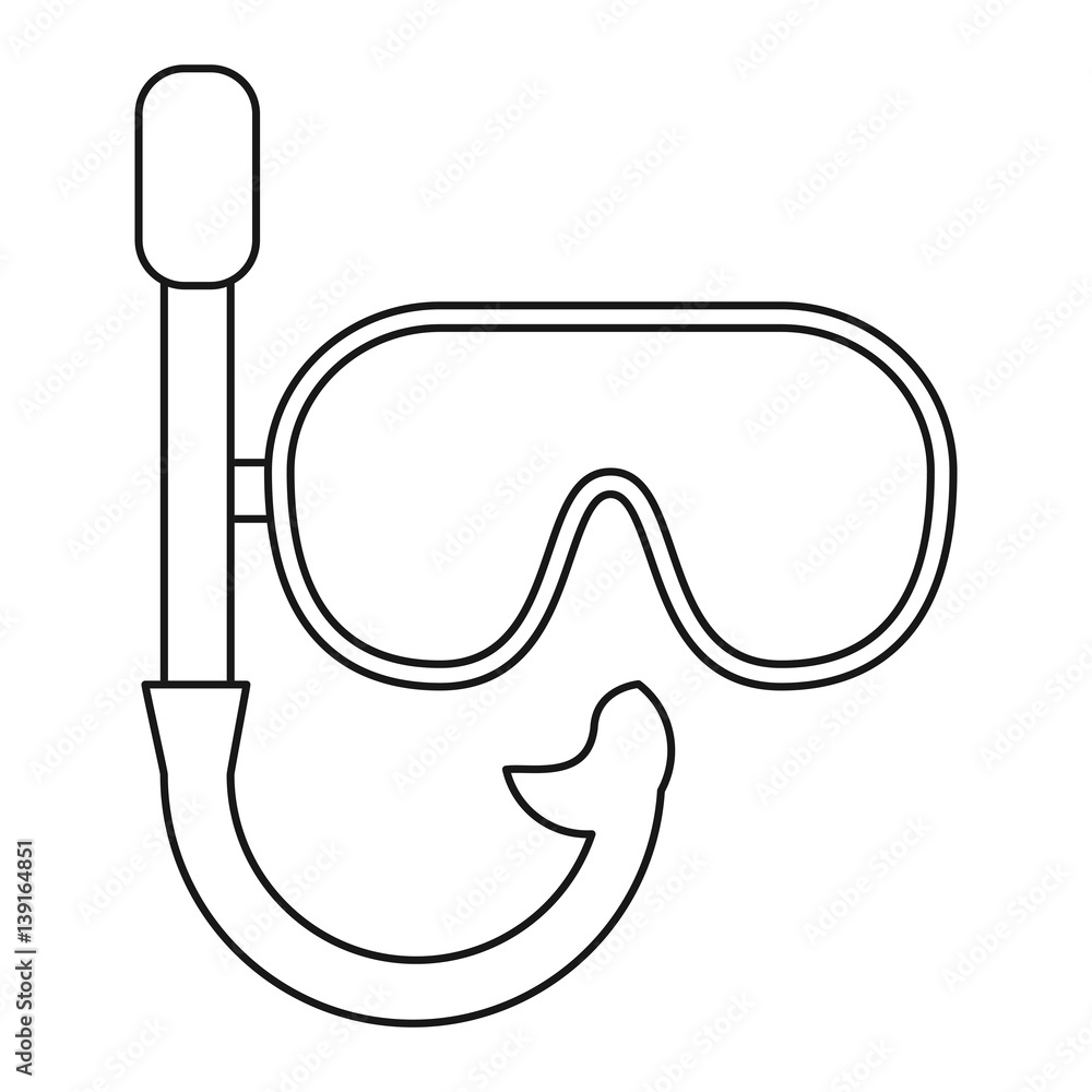 mask snorkel vacation recreation thin line vector illustration eps 10 mask snorkel vacation recreation thin line vector illustration eps 10