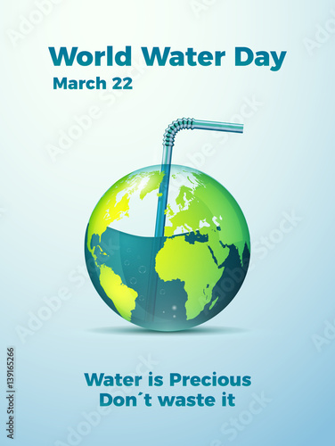 Creative World Water Day Poster. Editable Vector illustration. Water preservation message
