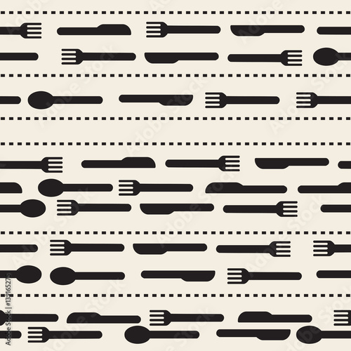 seamless monochrome kitchen tool pattern on green background