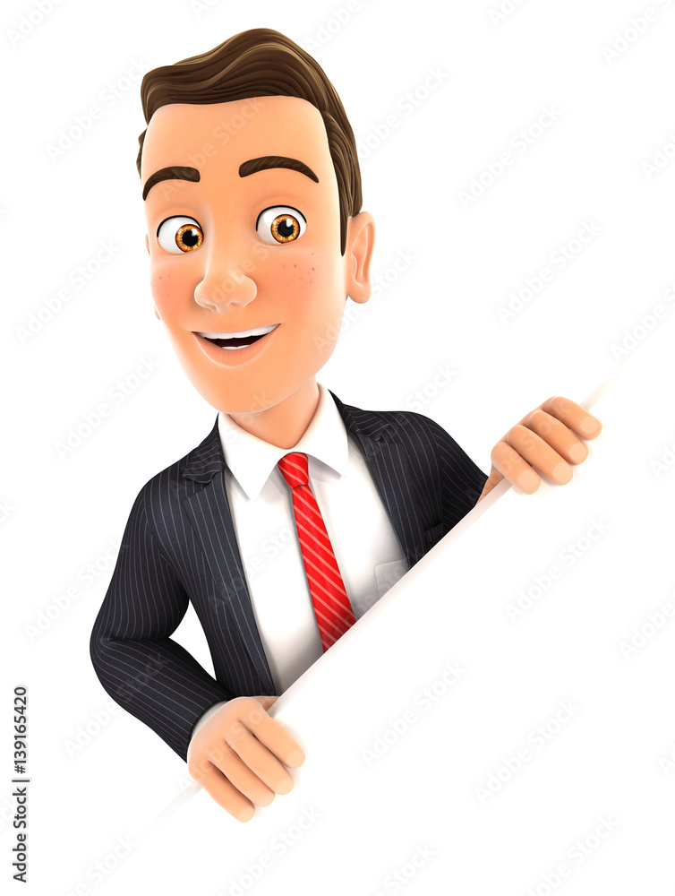 3d businessman behind diagonal wall 3d businessman behind diagonal wall