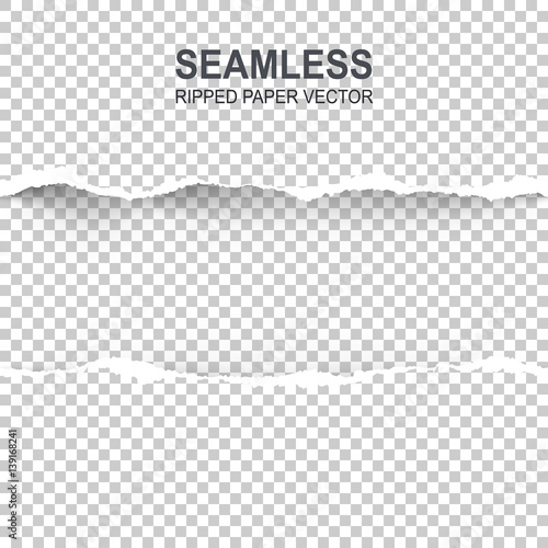 Seamless ripped paper and transparent background with space for text