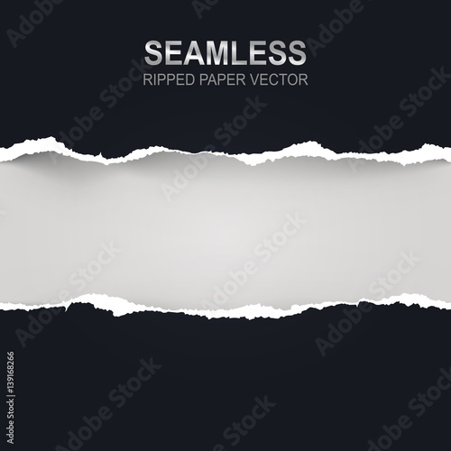 Seamless ripped paper and white background with space for text