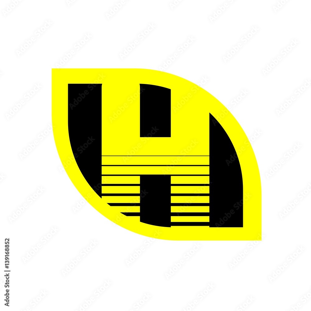 initial letter H yellow color logo vector Stock Vector | Adobe Stock