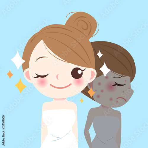 beauty cartoon skincare woman