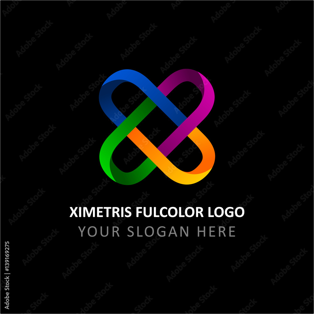 Letter X Ribbon Color Logo Letter X Ribbon Color Logo