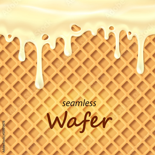 Seamless wafer and dripping white chocolate repeatable