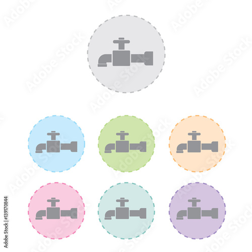 Water Tap vector icon set. vector
