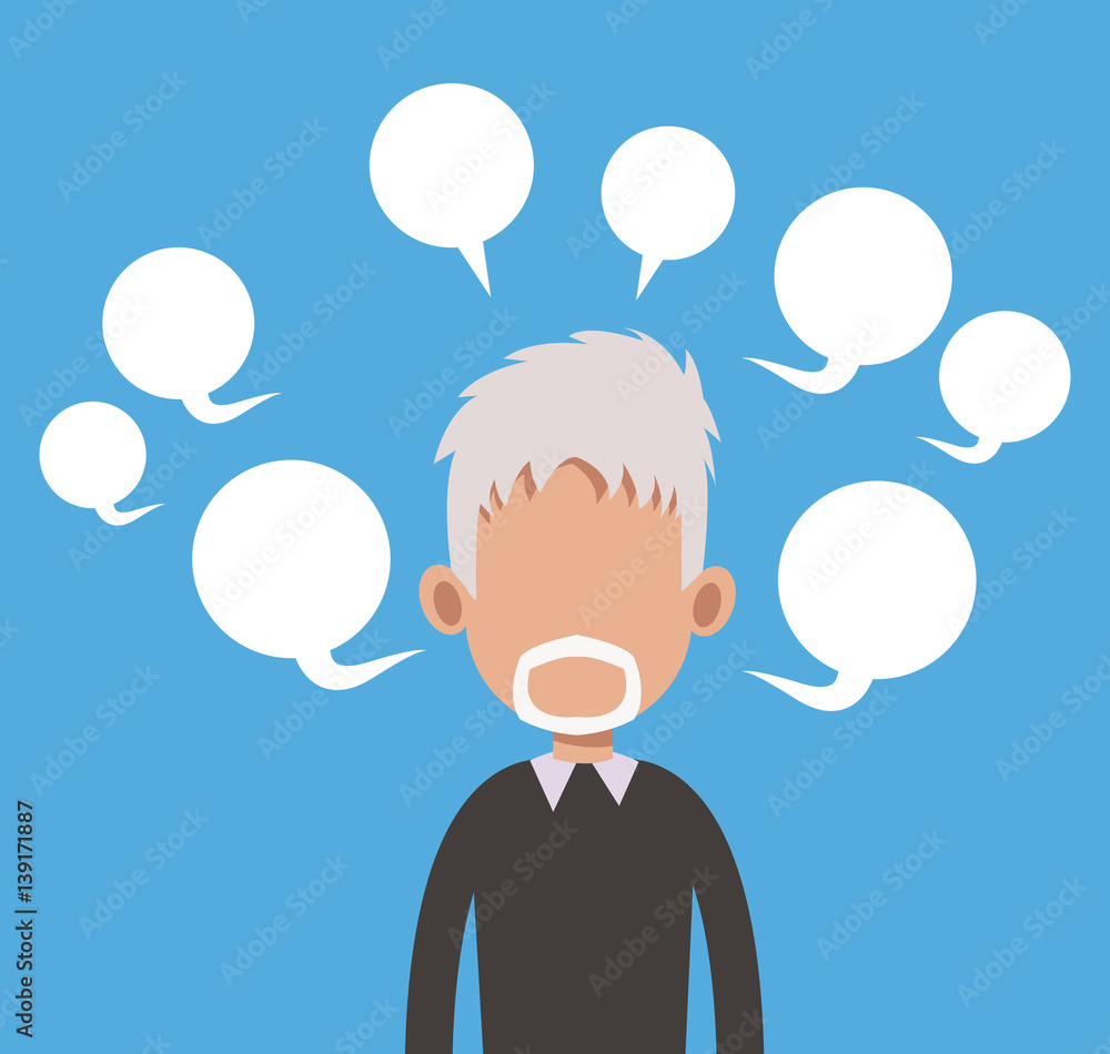 elderly man with bubble speech vector illustration eps 10 elderly man with bubble speech vector illustration eps 10