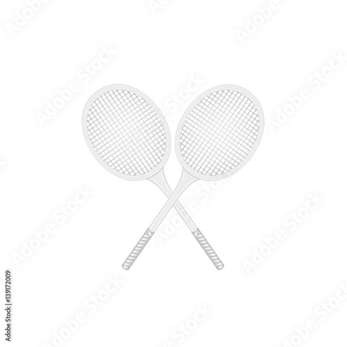 Crossed tennis rackets in retro design 