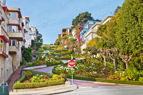 Famous Lombard Street, San Francisco, California photo