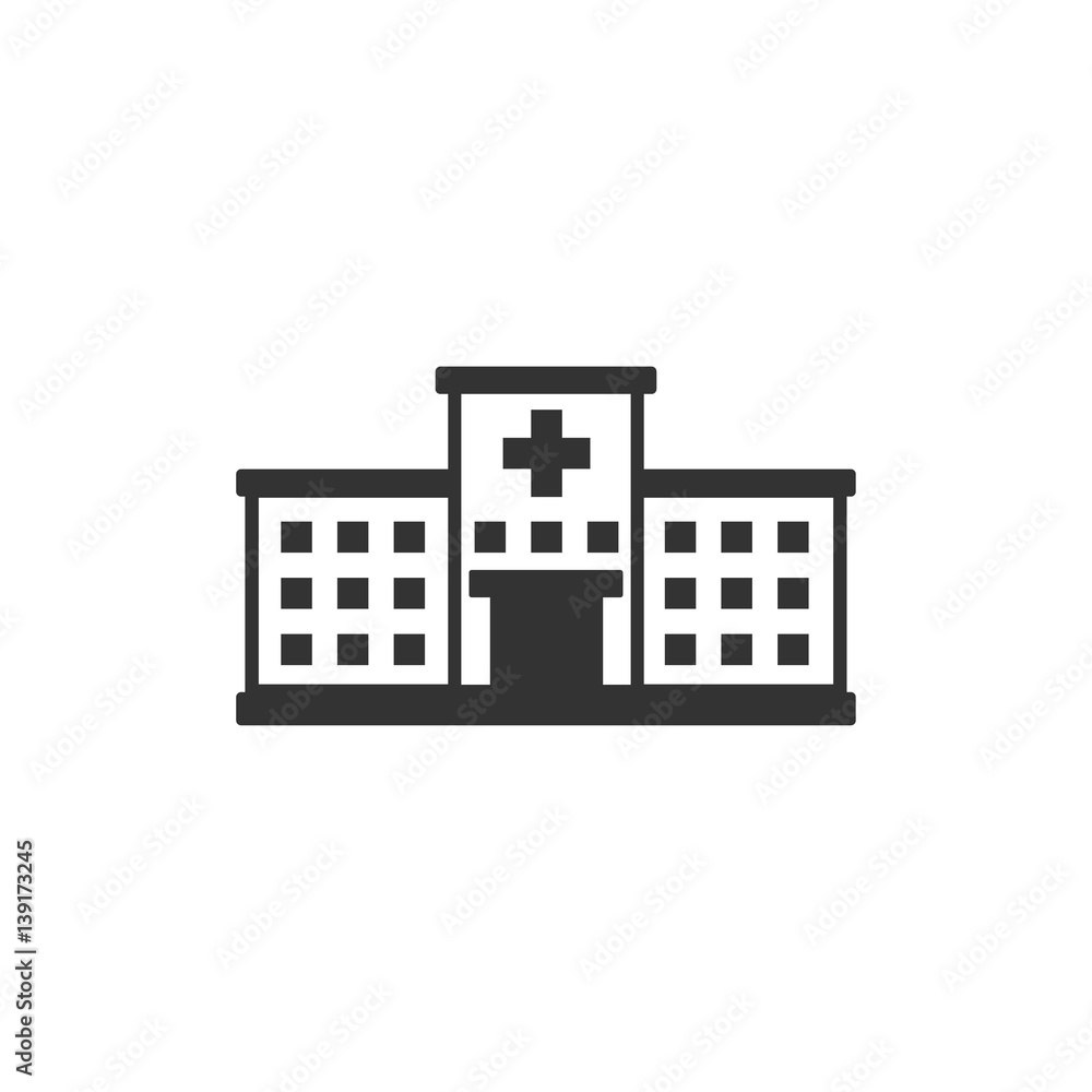 BW icon - Hospital building