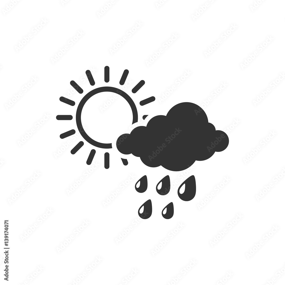 BW Icons - Weather overcast partly rain BW Icons - Weather overcast partly rain