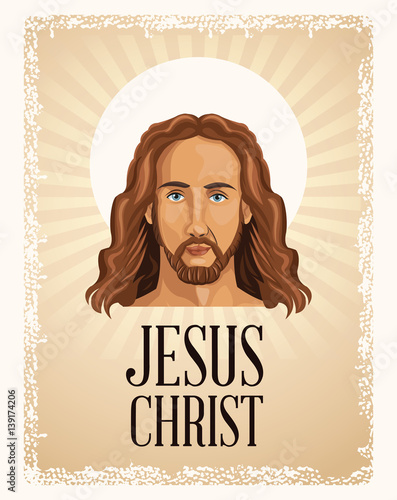 portrait jesus christ religious vector illustration eps 10