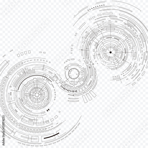 Technology composition wireframe abstract background. 