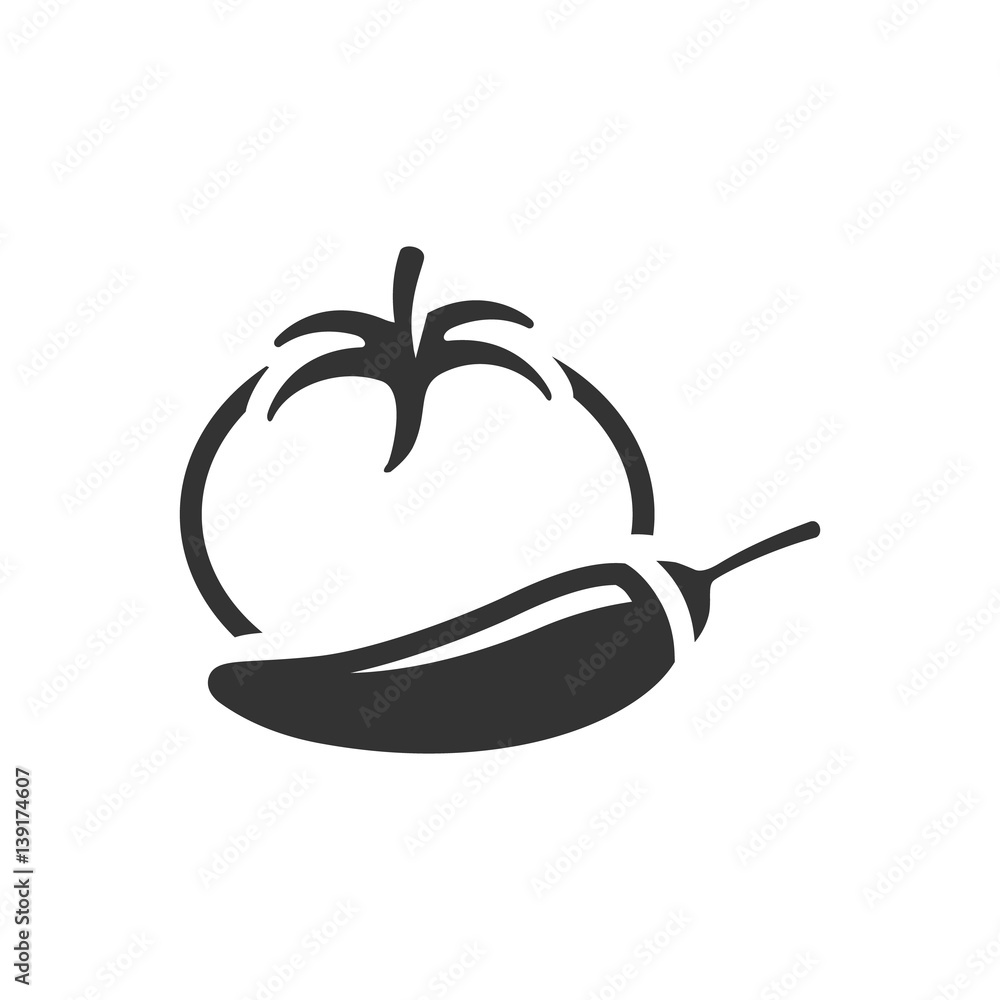 BW Icons - Tomato and pepper BW Icons - Tomato and pepper