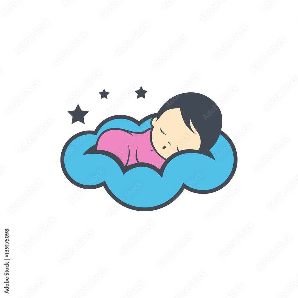 Sleep baby logo vector Sleep baby logo vector