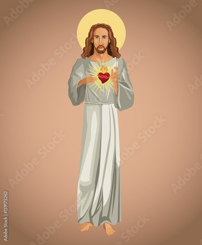 jesus christ sacred heart spirit vector illustration eps 10