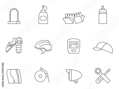 Outline Icons - Bicycle Accessories