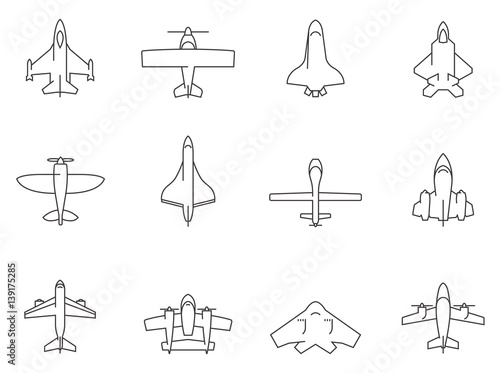 Outline Icons - Airplanes