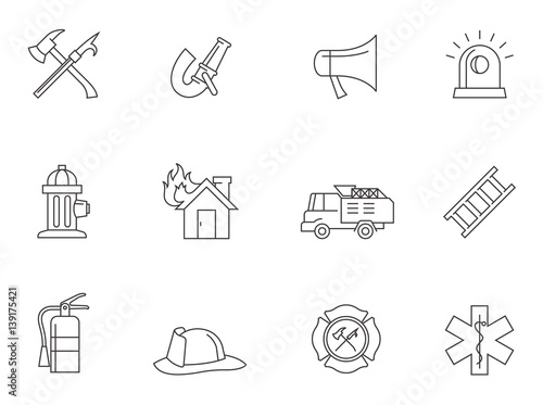 Outline Icons - Fire Fighter photo