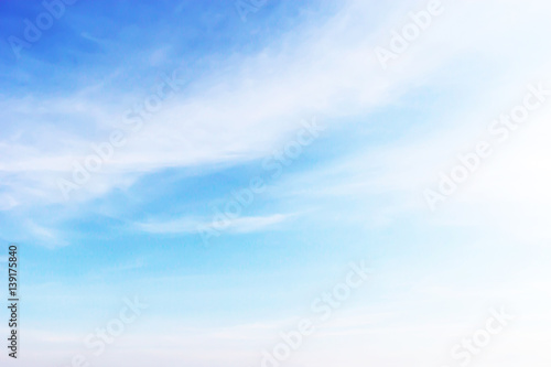 Soft white clouds against blue sky background and empty space for your design