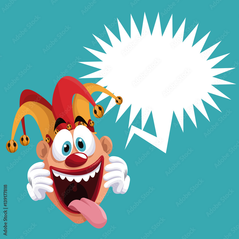 Fototapeta premium funny jester bubble speech vector illustration eps 10