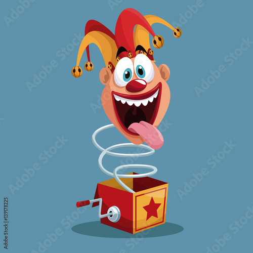 april fools day jester box surprise vector illustration eps 10