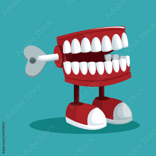 april fools day teeth practical joke vector illustration eps 10