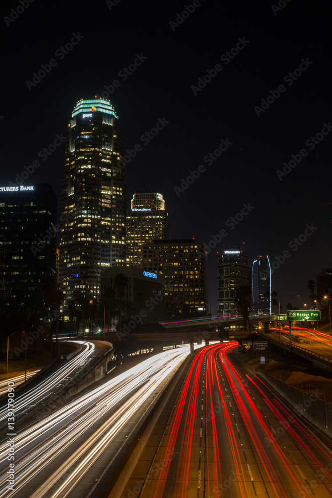 Fototapeta premium night life, city light, down town California