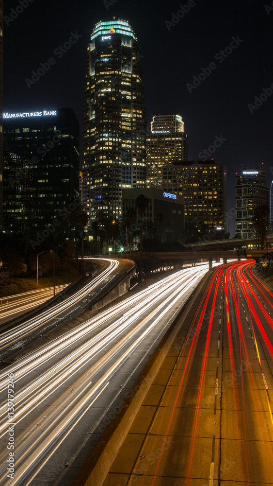 Fototapeta premium night life, city light, down town California