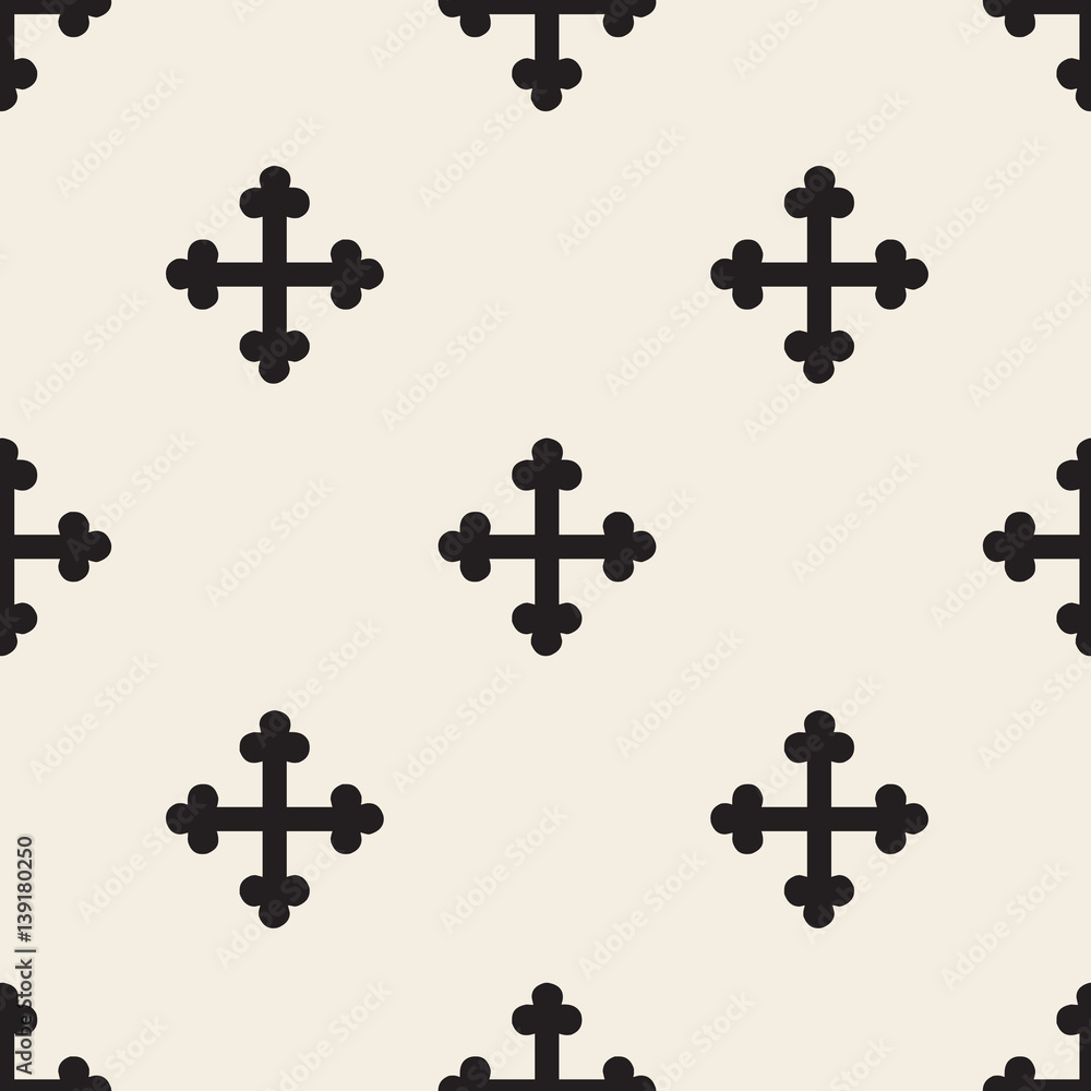 seamless monochrome cross  pattern background