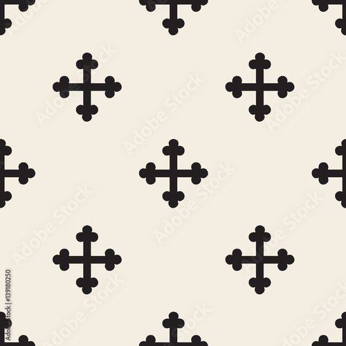 Obraz na płótnie seamless monochrome cross pattern background w salonie