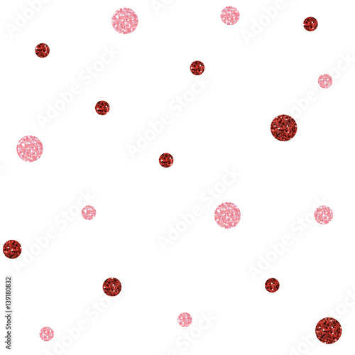 SEAMLESS PINK AND RED DOT GLITTER PATTERN ON BLACK BACKGROUND