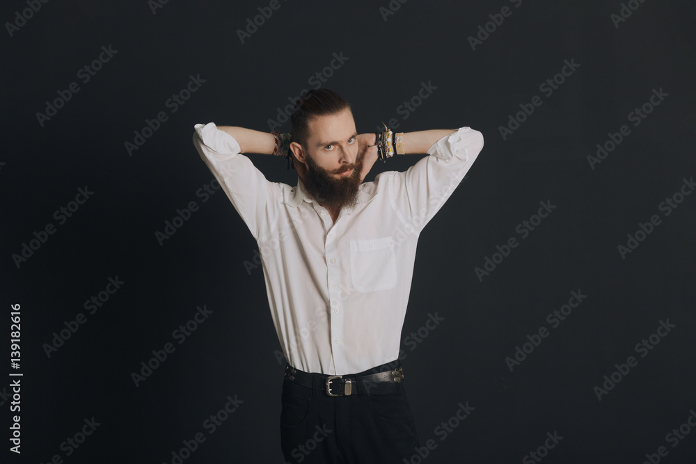 Hipster style bearded man Hipster style bearded man