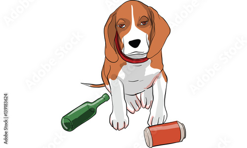 beagle dog action
