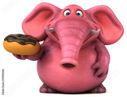 Pink elephant - 3D Illustration