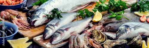 Seafood. Healthy diet eating.