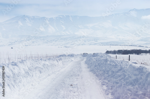 Road in the snow in the foothills © schankz