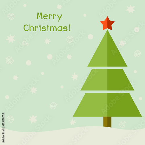 Christmas tree card vector background.